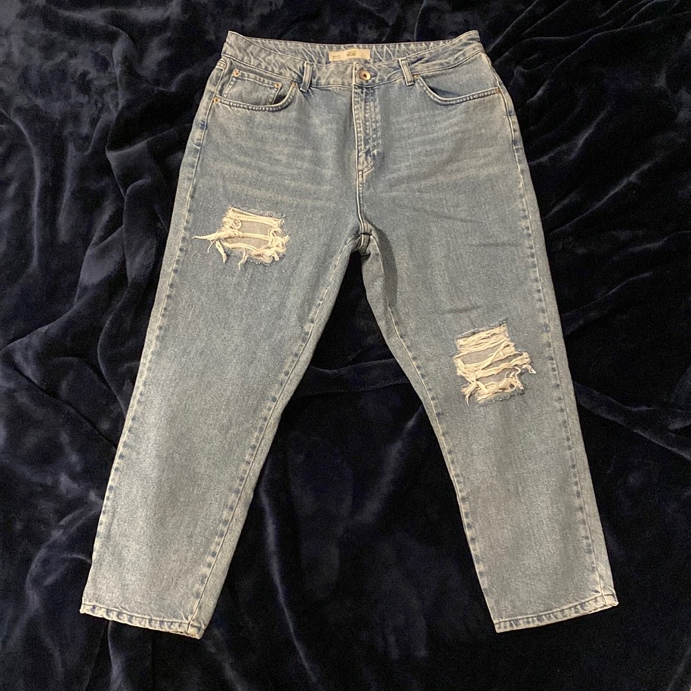 Topshop Moto Mom Jeans Light Wash